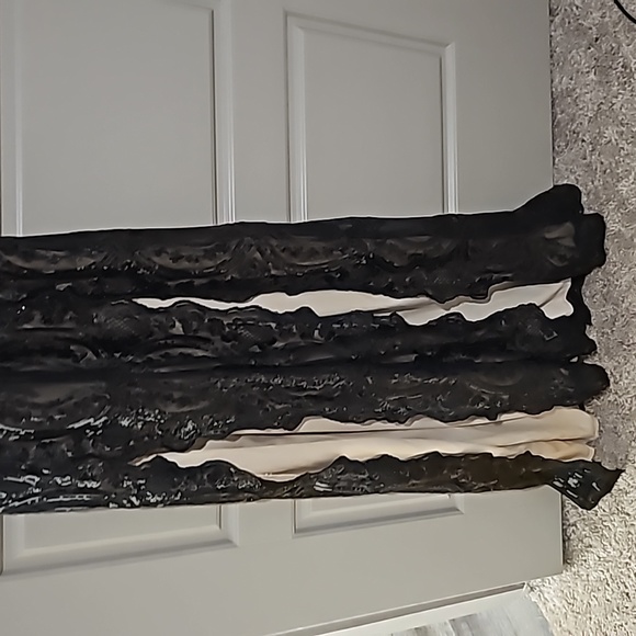 Black/Nude Sequins Double Slit Dress - Picture 2 of 3